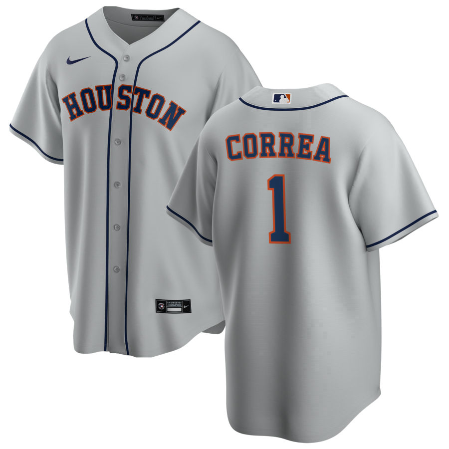 Nike Men #1 Carlos Correa Houston Astros Baseball Jerseys Sale-Gray